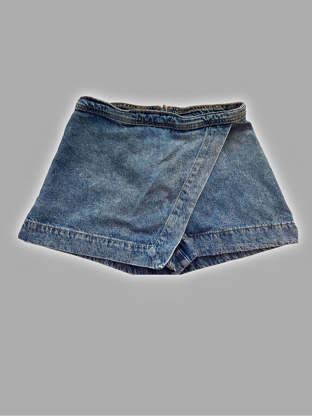 Divided Blue Wrap-Front Denim Shorts (Forever 21)
